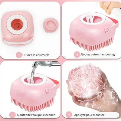 CoolPetGear Brosse de douche en silicone pour chat et chien