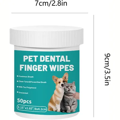 Lingettes nettoyantes dentaires pour chien et chat
