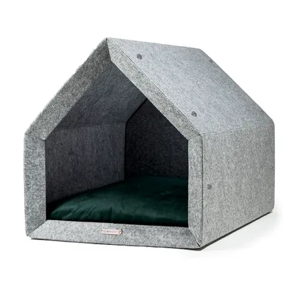 Pethome niche orthopédique pour chien gris clair avec vert foncé