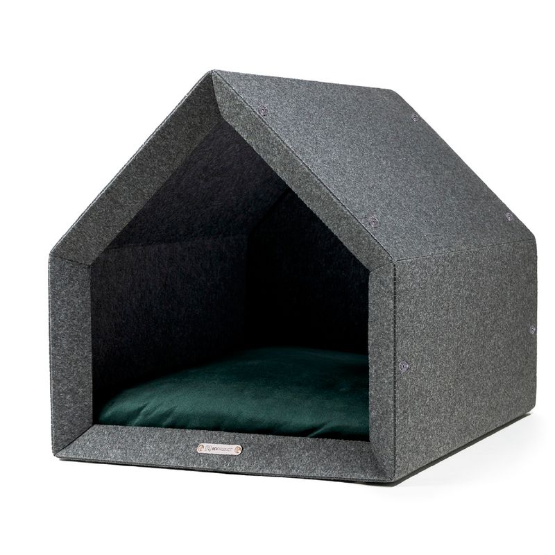 Pethome niche orthopédique pour chien gris foncé avec vert foncé