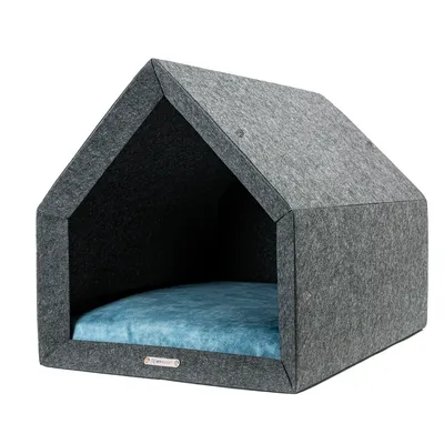 Pethome niche orthopédique pour chien gris foncé avec bleu marine