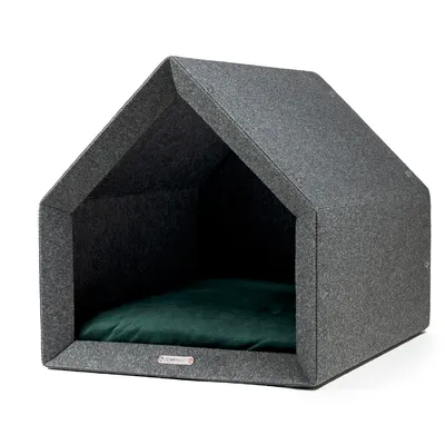 Pethome niche orthopédique pour chien gris foncé avec vert foncé