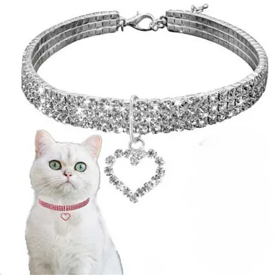 CoolPetGear Collier en strass avec cœur pour chats CoolPetGear Collier en strass avec cœur pour chats