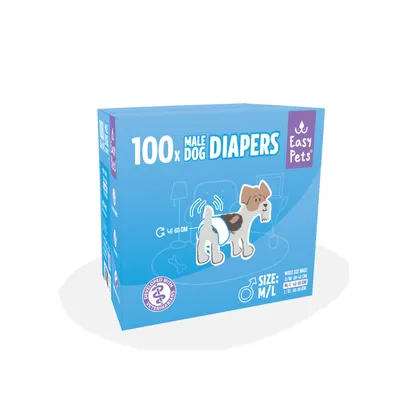 EasyPets Couche Chien Mâle M/L - Incontinence & Voyage - 100 pcs