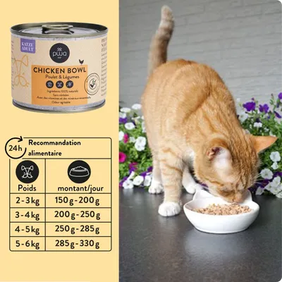 PUJA Premium nourriture pour chats 8x200g - riche en poulet et en vitamines