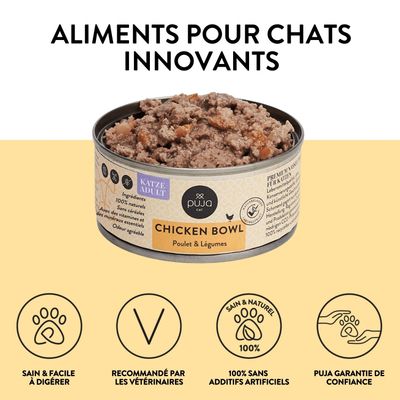 PUJA Premium nourriture pour chats 8x100g - riche en poulet et en vitamines