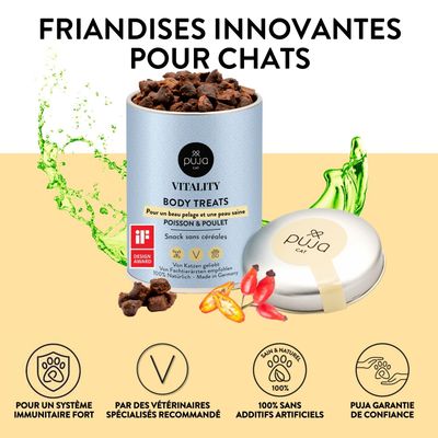 PUJA 3x friandises pour chats pour renforcer le système immunitaire
