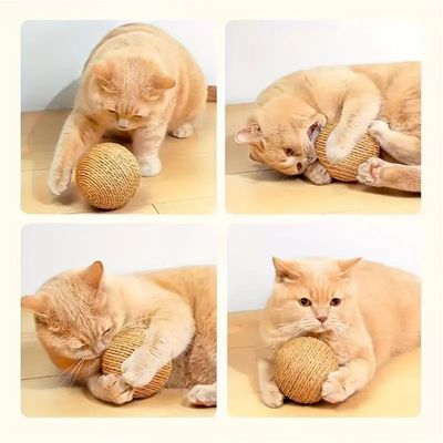 MCBOSON Balle jouet en sisal pour chats