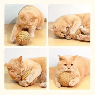 MCBOSON Pelota de juguete de sisal para gatos