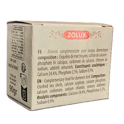 Bloc minéral 90 g pour oiseau domestique