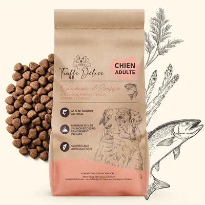 TRUFFE DÉLICE Croquettes chien adulte - Saumon d'Écosse TRUFFE DÉLICE Croquettes chien adulte - Saumon d'Écosse