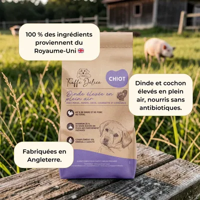 TRUFFE DÉLICE Croquettes chiot - Dinde élevés en plein air TRUFFE DÉLICE Croquettes chiot - Dinde élevés en plein air