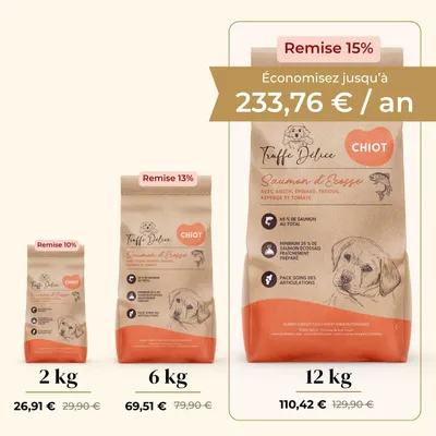 TRUFFE DÉLICE Croquettes chiot - Saumon d'Écosse TRUFFE DÉLICE Croquettes chiot - Saumon d'Écosse
