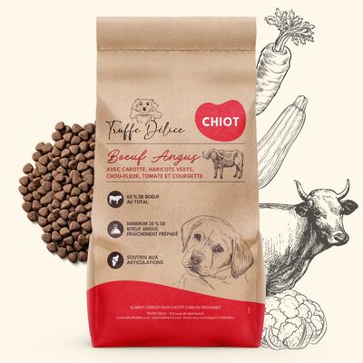 TRUFFE DÉLICE Croquettes chiot - Bœuf Angus Échantillon 100 gr