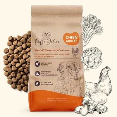 TRUFFE DÉLICE Croquettes chien adulte - Poulet élevé en plein air TRUFFE DÉLICE Croquettes chien adulte - Poulet élevé en plein air