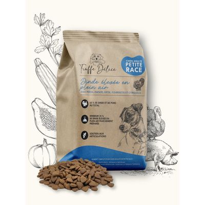 Croquettes petit chien adulte - Dinde & Cochon élevés en plein air