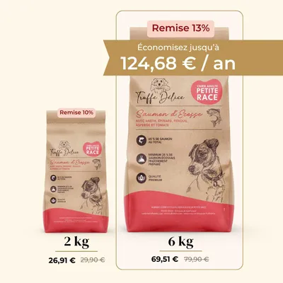 TRUFFE DÉLICE Croquettes petit chien adulte - Saumon d'Écosse TRUFFE DÉLICE Croquettes petit chien adulte - Saumon d'Écosse