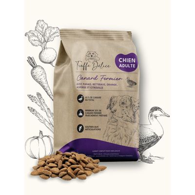 Truffe Délice Croquettes chien adulte - Canard Fermier Echantillon 100 gr