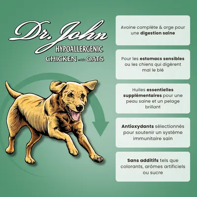 Croquettes chien adulte – Dr John Poulet & Avoine Croquettes chien adulte – Dr John Poulet & Avoine