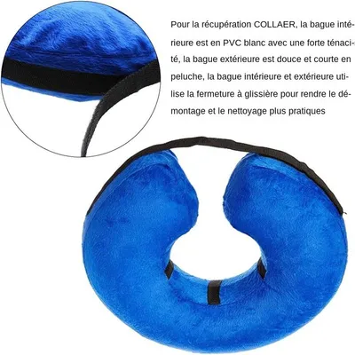 MCBOSON Collerette gonflable ajustable en peluche et PVC MCBOSON Collerette gonflable ajustable en peluche et PVC