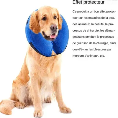 MCBOSON Collerette gonflable ajustable en peluche et PVC MCBOSON Collerette gonflable ajustable en peluche et PVC