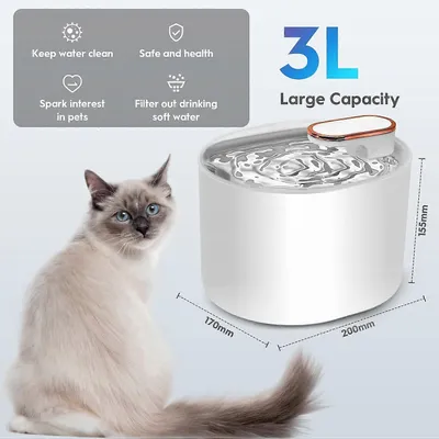 MCBOSON  Fontaine à eau pour chat 3L,avec LED