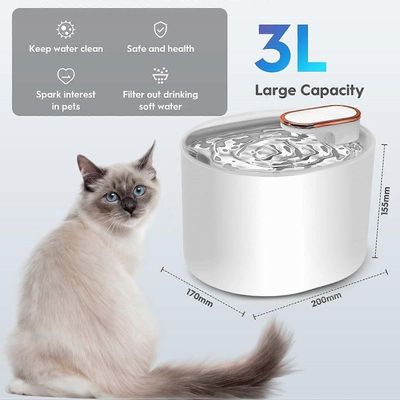 MCBOSON Fuente de agua para gatos de 3 litros con LED