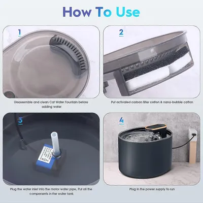 MCBOSON  Fontaine à eau pour chat 3L,avec LED