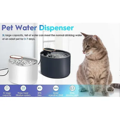 MCBOSON  Fontaine à eau pour chat 3L,avec LED