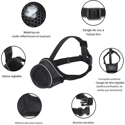 MCBOSON  Muselière pour chien en nylon réfléchissant