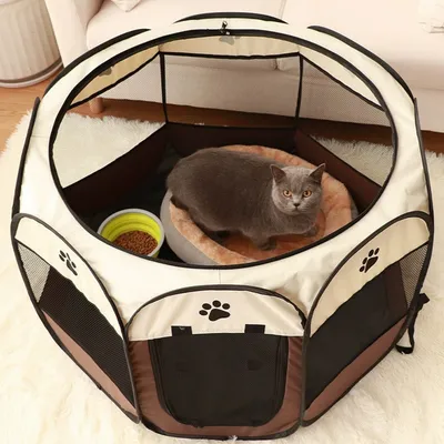 IntiMeg Cage pour chat pliable et de grande taille