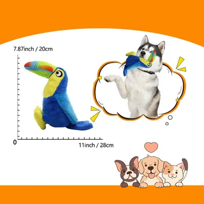 IntiMeg Jouet en peluche pour chien Toucan