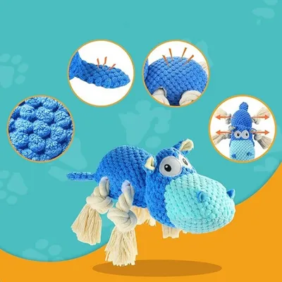IntiMeg  Jouet en peluche pour chien Hippo