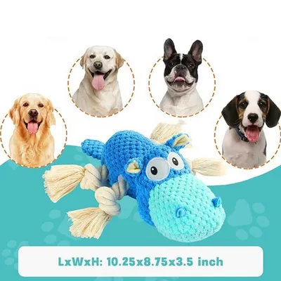 IntiMeg  Jouet en peluche pour chien Hippo