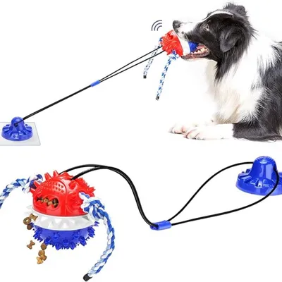 IntiMeg Jouet interactif pour chien avec corde à tirer IntiMeg Jouet interactif pour chien avec corde à tirer
