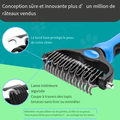 IntiMeg Peigne démêlant double face pour chien