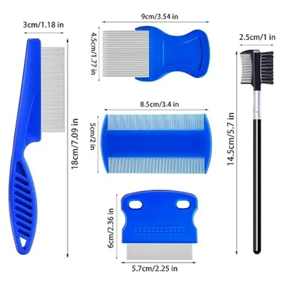 IntiMeg Peigne anti-puces pour animaux, lot de 5