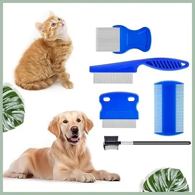 IntiMeg Peigne anti-puces pour animaux, lot de 5