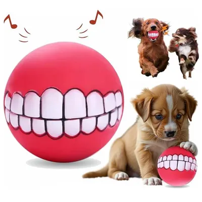 IntiMeg Bille sonore pour chien avec sourire