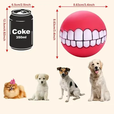 IntiMeg Bille sonore pour chien avec sourire