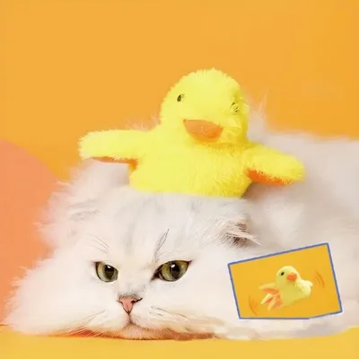 IntiMeg Juguete interactivo para gatos, pato de juguete
