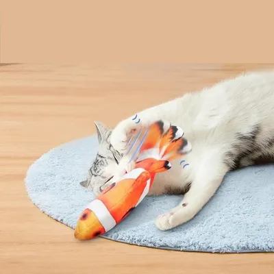 IntiMeg Poisson électrique pour chat en peluche