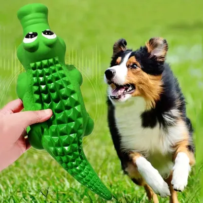 IntiMeg Jouet interactif en latex pour chien Alligator