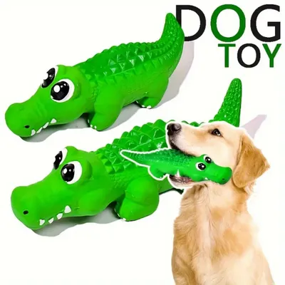 IntiMeg Jouet interactif en latex pour chien Alligator