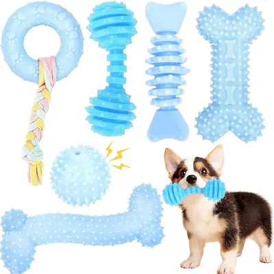 IntiMeg Juego de 6 juguetes para perros pequeños