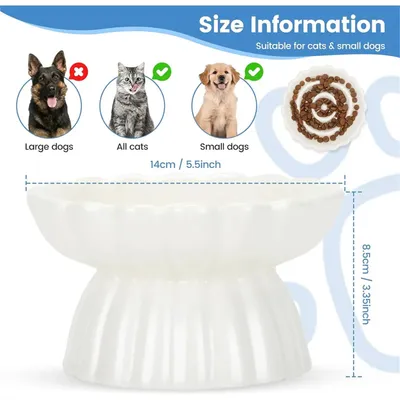 IntiMeg Gamelle surélevée anti-avalement en céramique pour chat