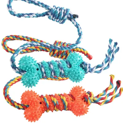 IntiMeg Juguete masticable de cuerda de goma para perros