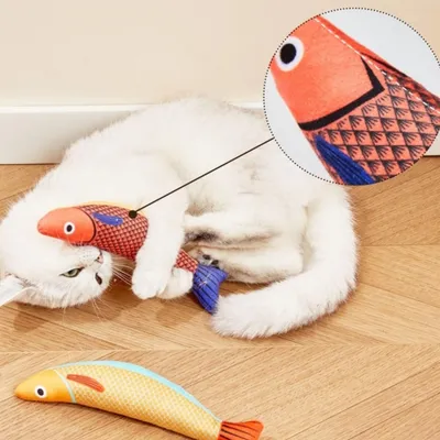 IntiMeg Jouet pour chat Poisson Saury 3 pièces