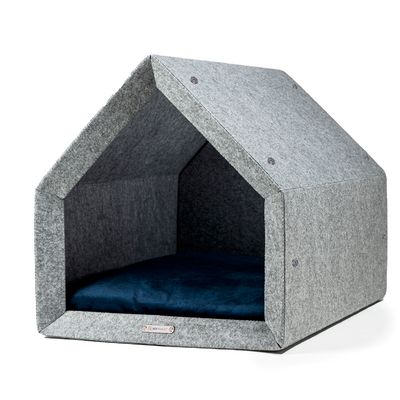 Pethome niche orthopédique pour chien gris clair avec bleu marine