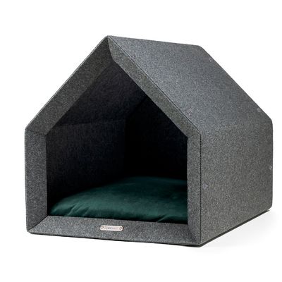 Pethome niche orthopédique pour chien gris foncé avec vert foncé
